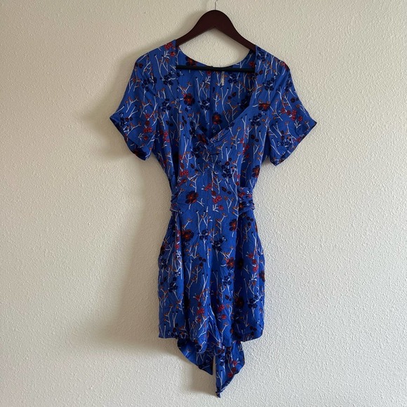 Free People Blue Floral Women's Romper Size 12 - Picture 4 of 10